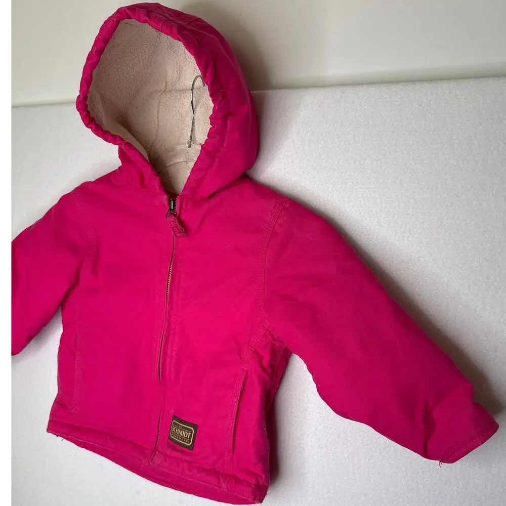 1980s–1990s C.L. Schmidt 3T Pink Sherpa Lined Cotton Jacket
